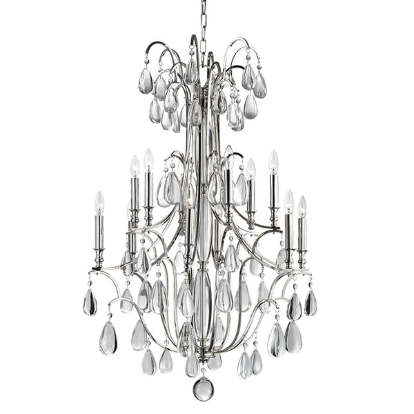 Polished Nickel 12-Light Chandelier