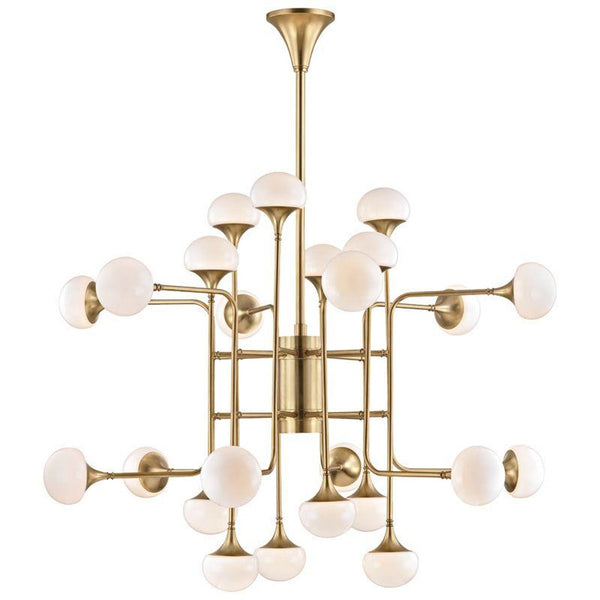 Chandelier, 24-Light, LED, Aged Brass, 45.75"W (4724-AGB A2A1E)