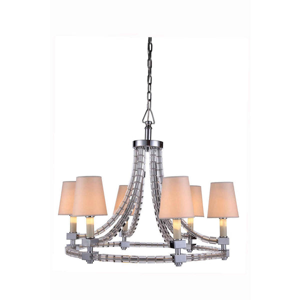 Polished Nickel Twenty-Nine-Inch Chandelier