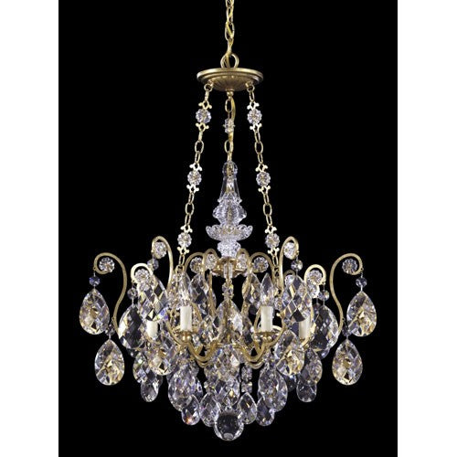 Gold Six-Light  Crystal Chandelier