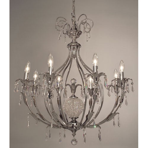 Eight-Light Chandelier with Crystal Accents