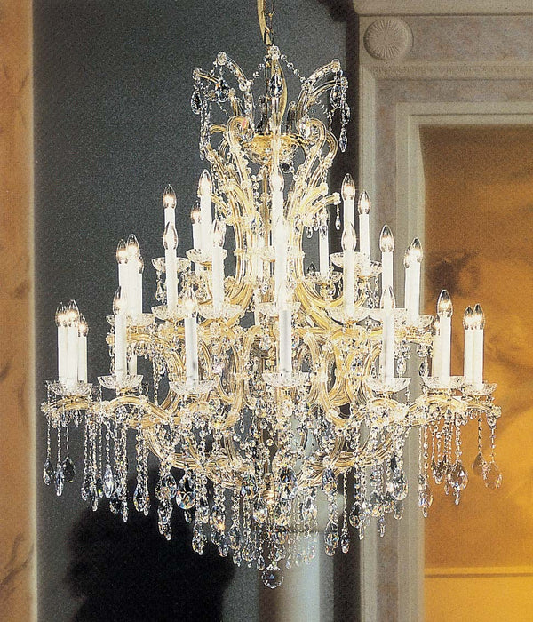 40 Lights Maria Theresa crystal chandelier dressed with clear crystals