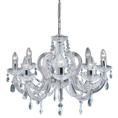 Maria Theresa Spectra Swarovski Crystal Chrome Eight Light 32.5-in Chandelier