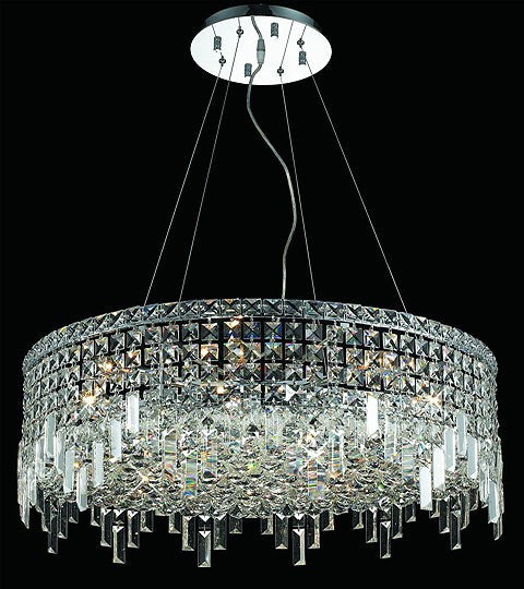 12 light polished chrome Contemporary Crystal Chandelier