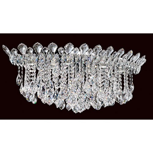 Schonbek Trilliane Strands Stainless Steel Six-Light Eye Short Flush Mount with Clear Heritage Crystal