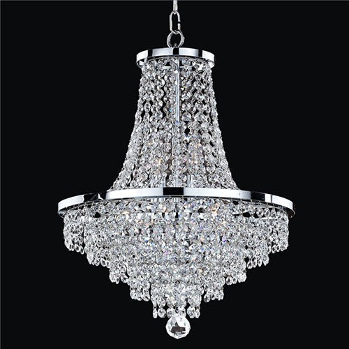 Silver Pearl Eight-Light Chandelier with Signature Crystal