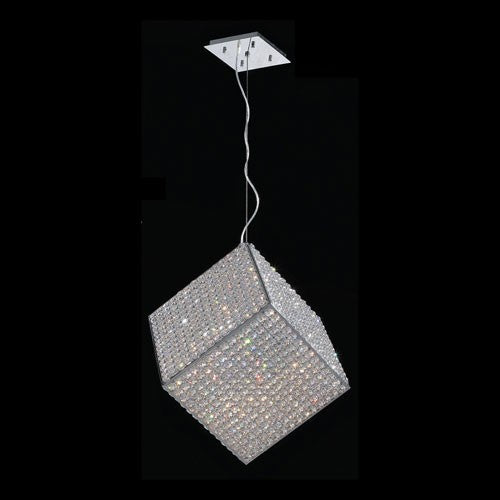 Corp Cube 13-Light Chrome Finish with Clear-Crystals Pendant