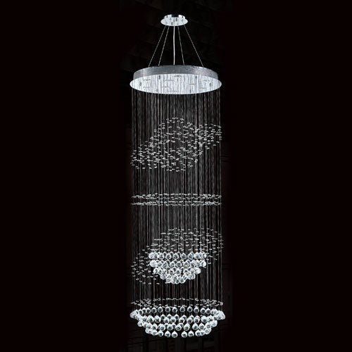 Corp Saturn Nine-Light Chrome Finish with Clear-Crystals Chandelier