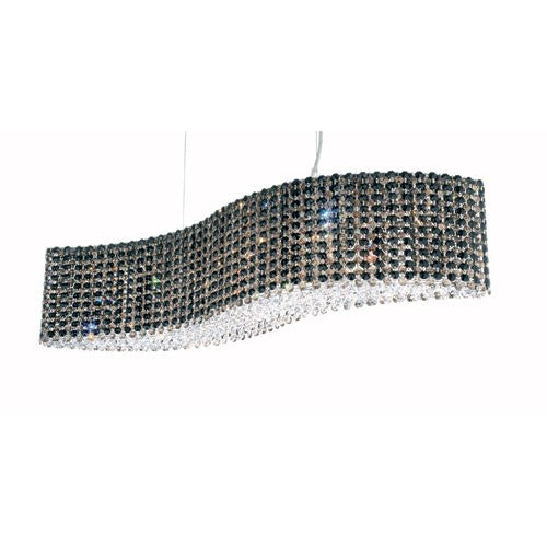 Stainless Steel 13-Light Jaguar Swarovski Elements Pendant Light, 32W x 8H x 32D