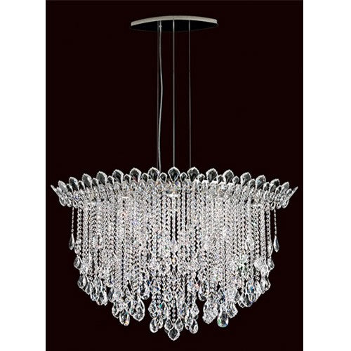 Strands Stainless Steel Eight-Light Eye Medium Pendant with Clear Heritage Crystal