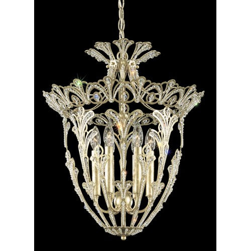 New Heirloom Silver Six-Light Crystal Swarovski Elements Pendant Light, 18W x 22.5H x 18D