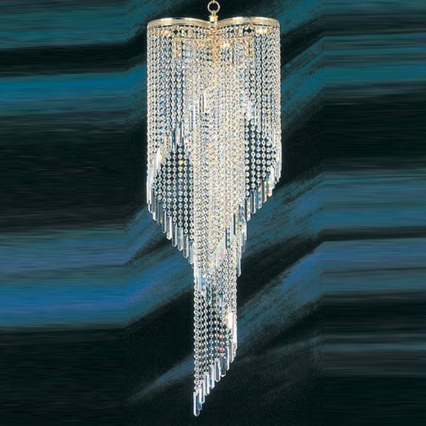 9 lights crystal chandelier in gold plated finish