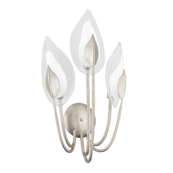 Wall Sconce, 3-Light, Silver Leaf, 26.5"H (4803-SL A8G9V)