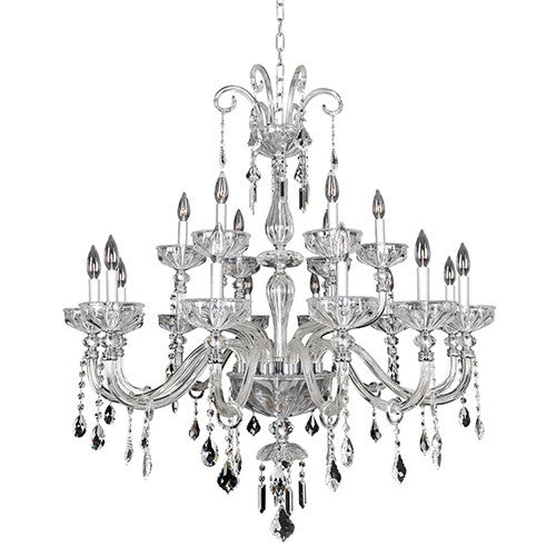 Chrome 18-Light 39-Inch Wide Chandelier with Firenze Clear Crystal