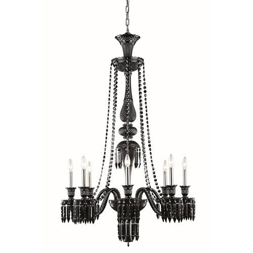 Majestic Elegant Cut Crystal Black Eight Light 51-in Chandelier