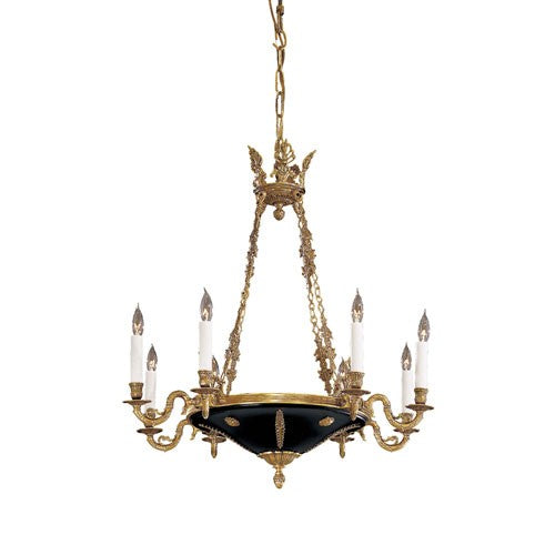 Vintage Eight-Light Dore Gold Chandelier