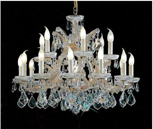 Olde World Gold Sixteen-Light Chandelier with Crystalique Accents