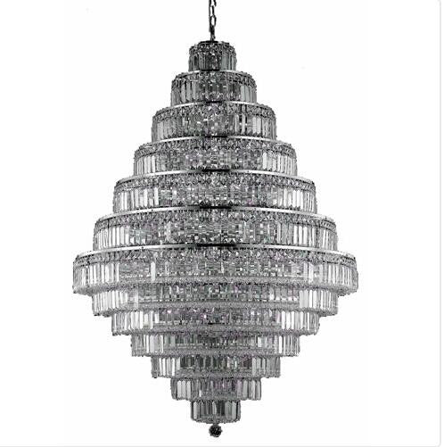 Chrome Thirty-Eight Light 42-Inch Thirteen-Tier Chandelier with Royal Cut Clear Crystal