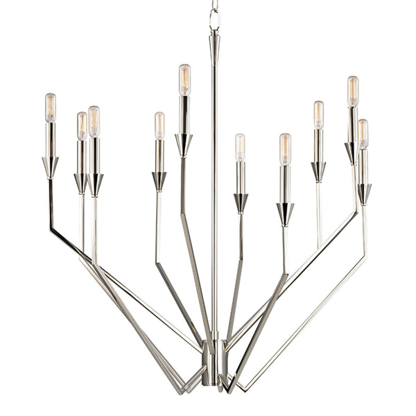 Archie Polished Nickel Ten-Light Chandelier