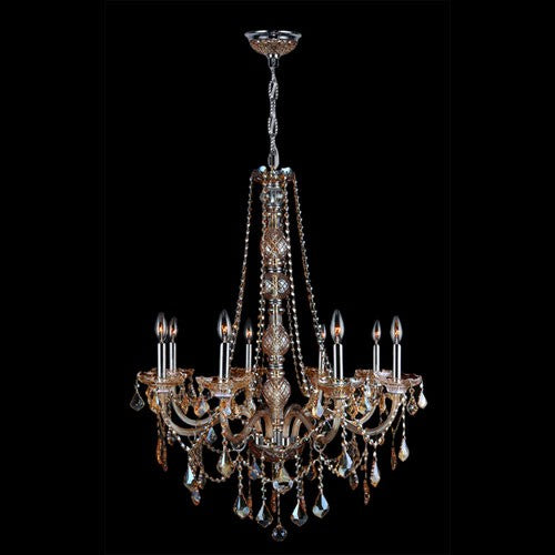 Polished Chrome Eight-Light Chandelier