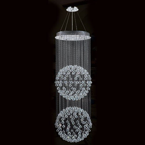 Corp Saturn Nine-Light Chrome Finish with Clear-Crystals Chandelier