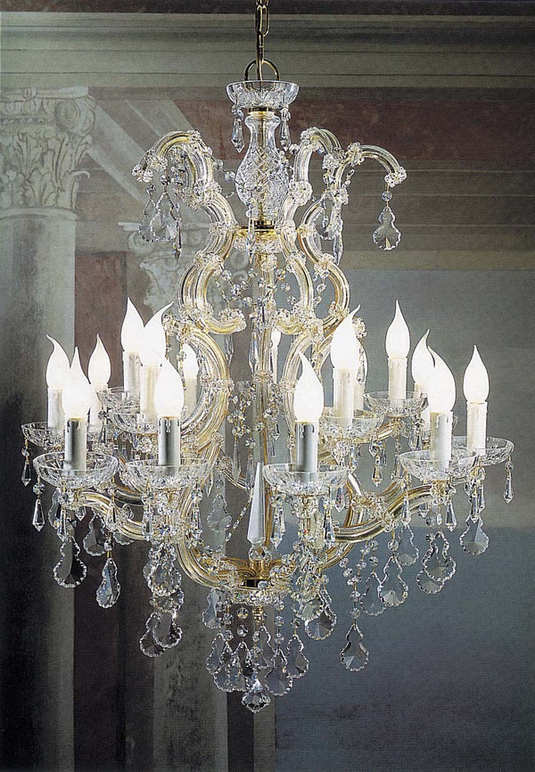 15 Lights Maria Theresa crystal chandelier dressed with clear crystals