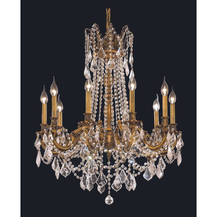 Rosalia 10-Light Chandelier in French Gold