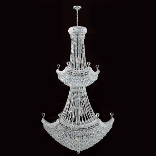 Chrome Finish with Clear-Crystals Chandelier