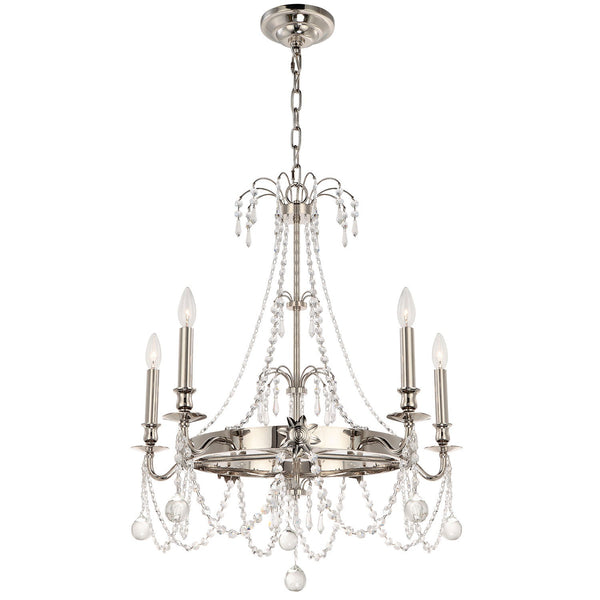 Nickel Five-Light Chandelier