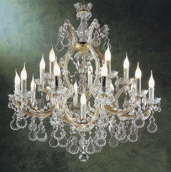 16 Lights Maria Theresa crystal chandelier dressed with clear crystals