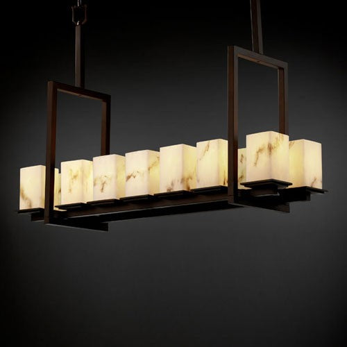 LumenAria Montana 14-Light Dark Bronze Tall Bridge Chandelier