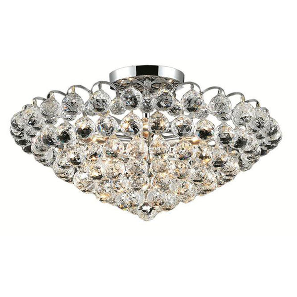 Godiva Chrome Nine-Light 21-Inch Flush Mount with Swarovski Strass Clear Crystal