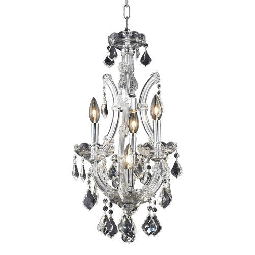 Chrome Four-Light 12-Inch Mini Chandelier with Royal Cut Clear Crystal