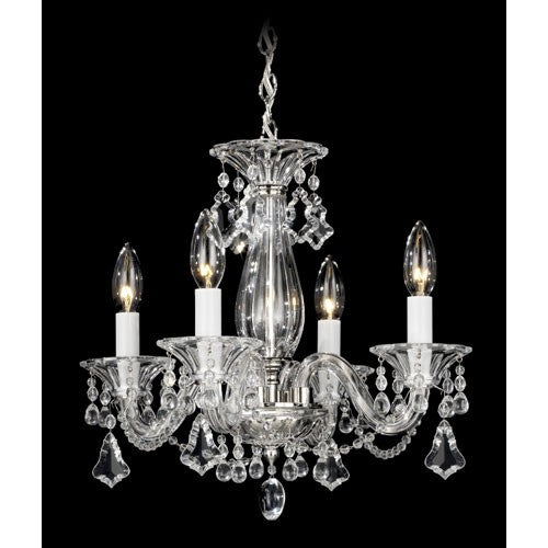 Silver Four-Light Clear Heritage Handcut Crystal Chandelier