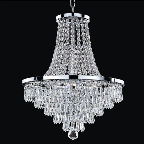 Silver Pearl Eight-Light Chandelier with Signature Crystal