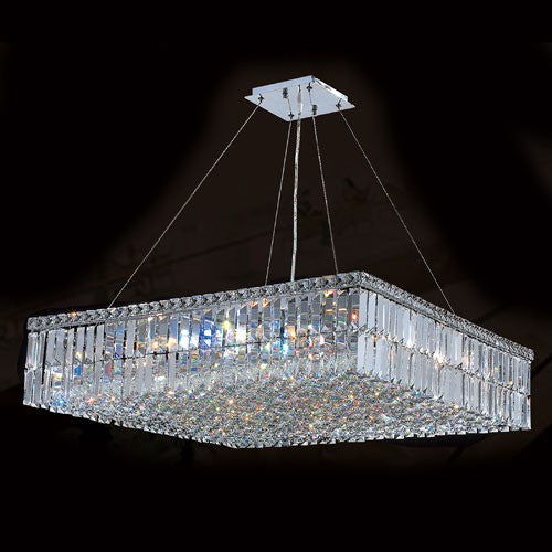 Corp Cascade 12-Light Chrome Finish with Clear-Crystals Chandelier