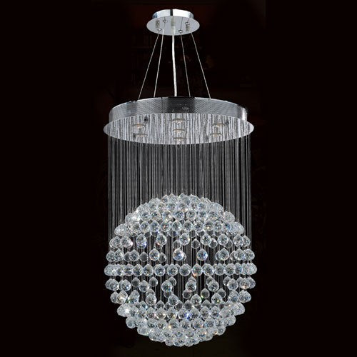 Corp Saturn Seven-Light Chrome Finish with Clear-Crystals Chandelier