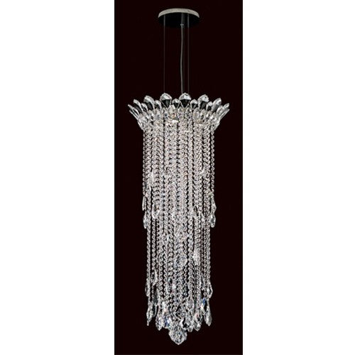 Strands Stainless Steel Four-Light Round Medium Pendant with Clear Heritage Crystal