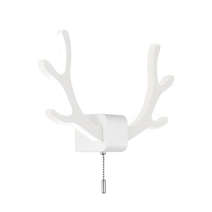 Creative Antlers Iron LED Nordic Wall Lamp Wall Light with Pull Switch