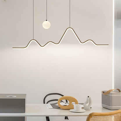 Long Strip Waves Mountain Moon 3 Step Dimming Modern Dining Room Light