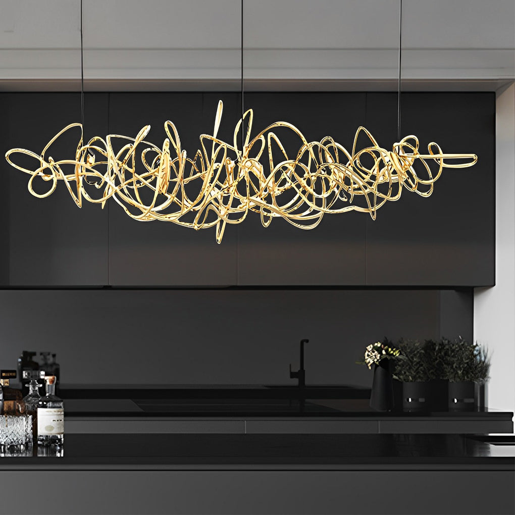 Irregular Creative Electroplate Hardware LED Postmodern Chandelier