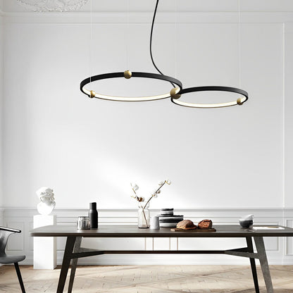 Circular Combination Creative Art Metal Black Post-Modern Chandelier