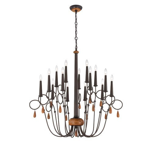 Corso Wood 15 Light Chandelier