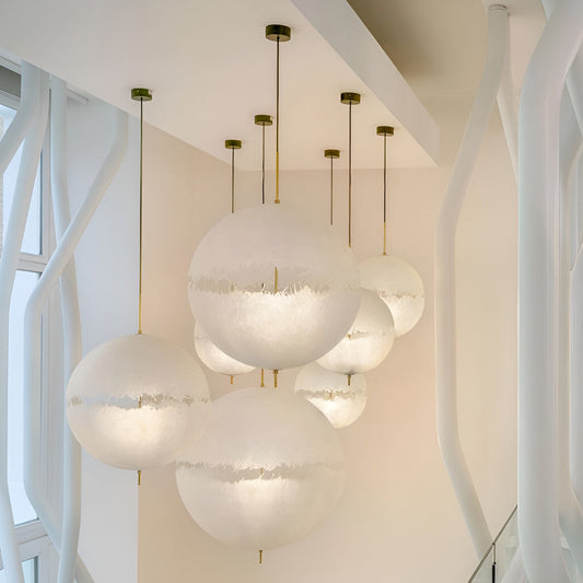 Creative Moon Shaped LED White Nordic Chandelier Pendant Light Fixtures