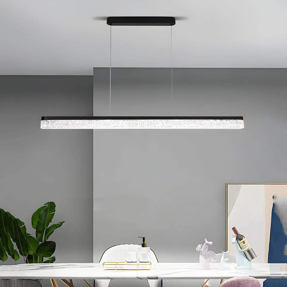 1 Light 47.24-In Island Light Dimmable Black Linear Pendant Light