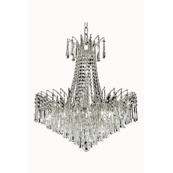 Victoria Chrome Eleven-Light Chandelier with Clear Royal Cut Crystals