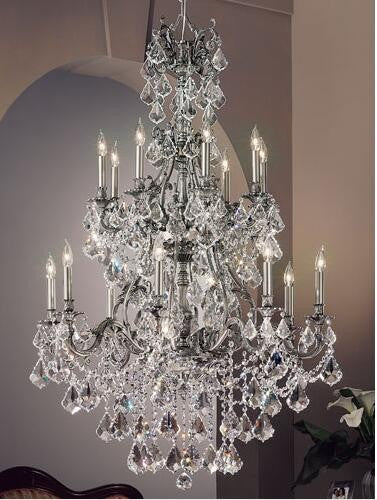 Pewter Sixteen-Light Chandelier