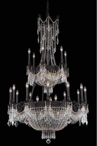 Bronze 27-Light Chandelier with Royal Cut Crystal