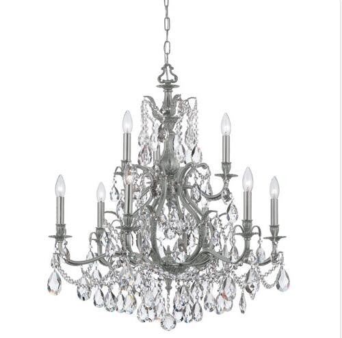 Pewter Nine-Light Chandelier with Swarovski Elements