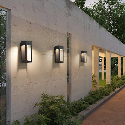 Rectangular IP65 Waterproof 12W LED Black Modern Outdoor Wall Lamp Sconces